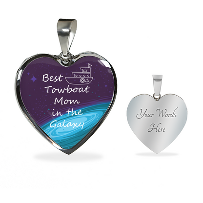 Best Towboat Mom In The Galaxy River Life Necklace