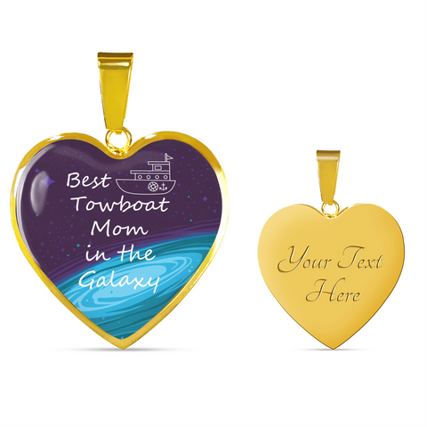 Best Towboat Mom In The Galaxy Necklace - Gift For Towboat Mom