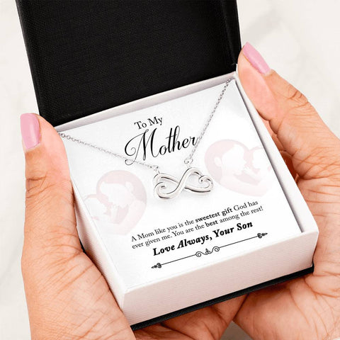 To My Beautiful Loving Mom Infinity River Life Necklace Gift