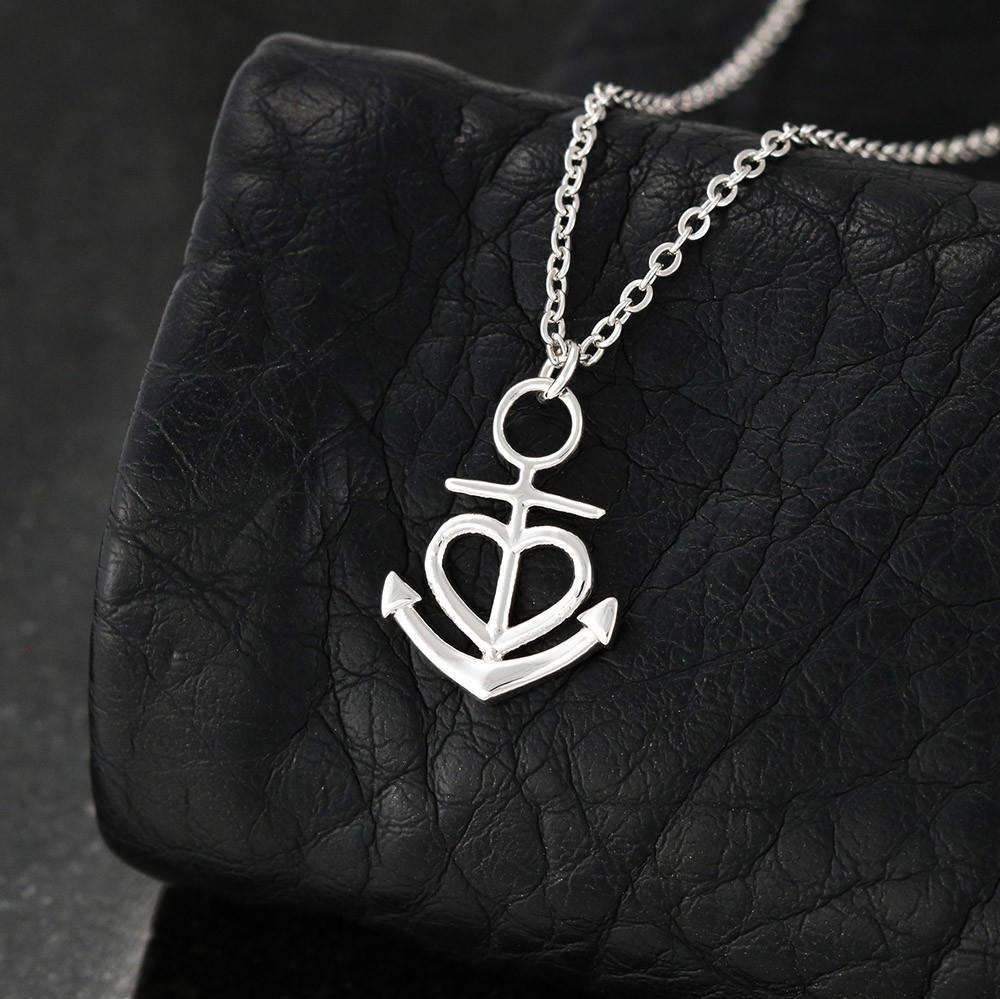 To My Beautiful Mother Anchor Heart River Life Necklace