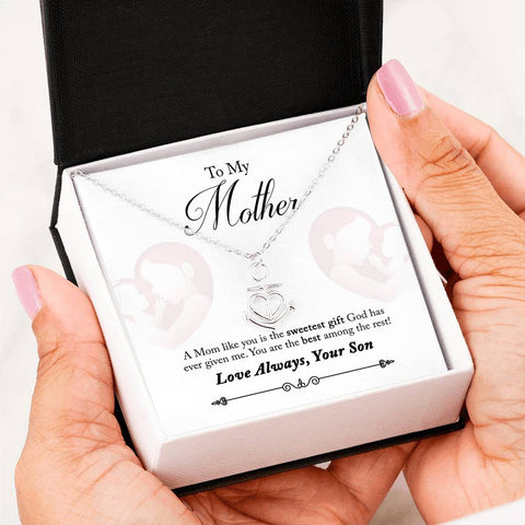 To My Beautiful Mother Anchor Heart River Life Necklace