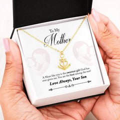 To My Beautiful Mother Anchor Heart River Life Necklace