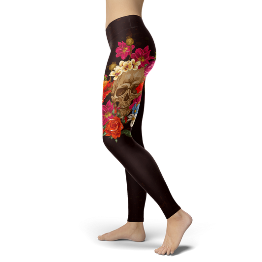 Skull Head Leggings BROWN