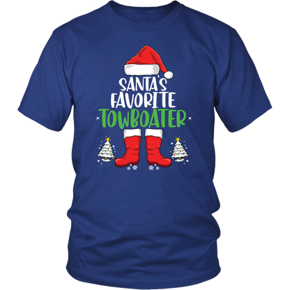 Santa's Favorite Towboater Family Matching Christmas Party T-Shirt