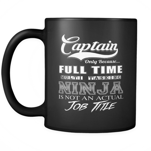 Funny Captain Mug Black Edition -  River Life Gift - Captain's Gift