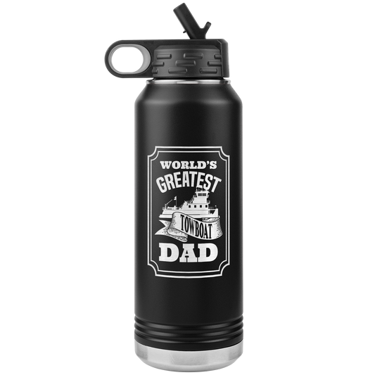 World's Greatest Towboat Dad - Jumbo 32oz Water Bottle