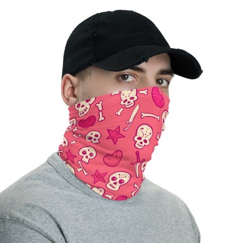Towboater's Spouse Accessories Neck Gaiter Sugar Skull Pink