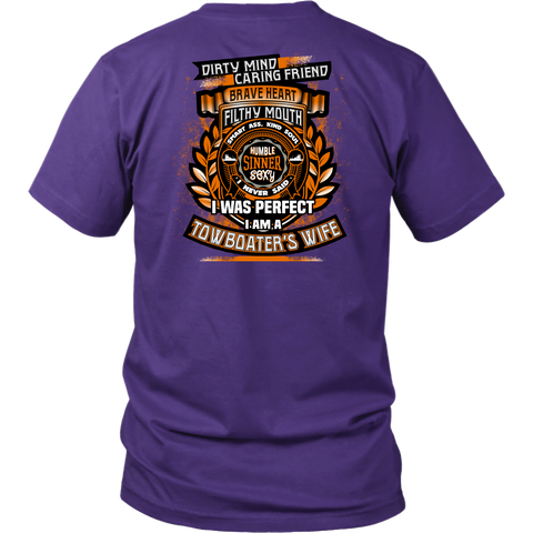 Dirty Mind! Caring Friend! Towboater's Wife Tshirt - Gift For Towboater's Wife
